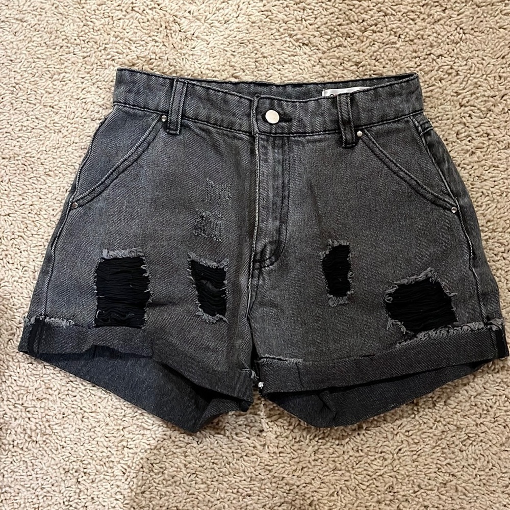 Black Washed Jean shorts